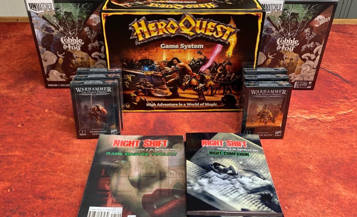 HeroQuest, Unmatched, Night Shift, Dungeons &Dragons, and Tal Dorei